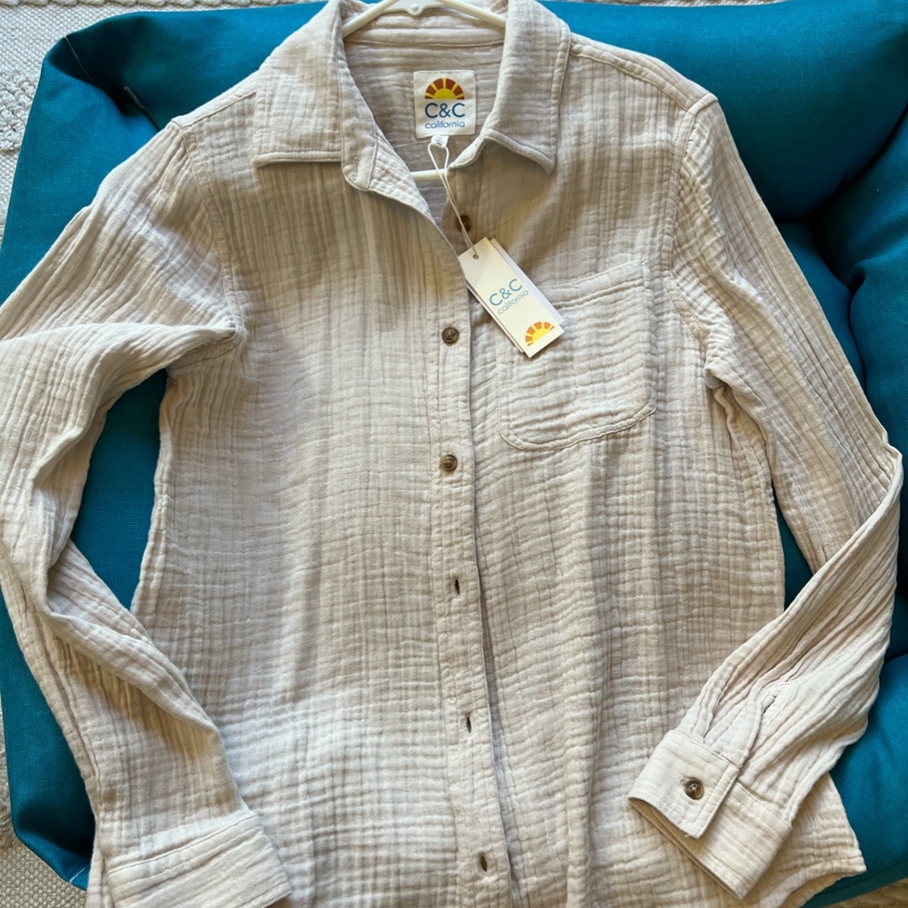 Ivory button down top